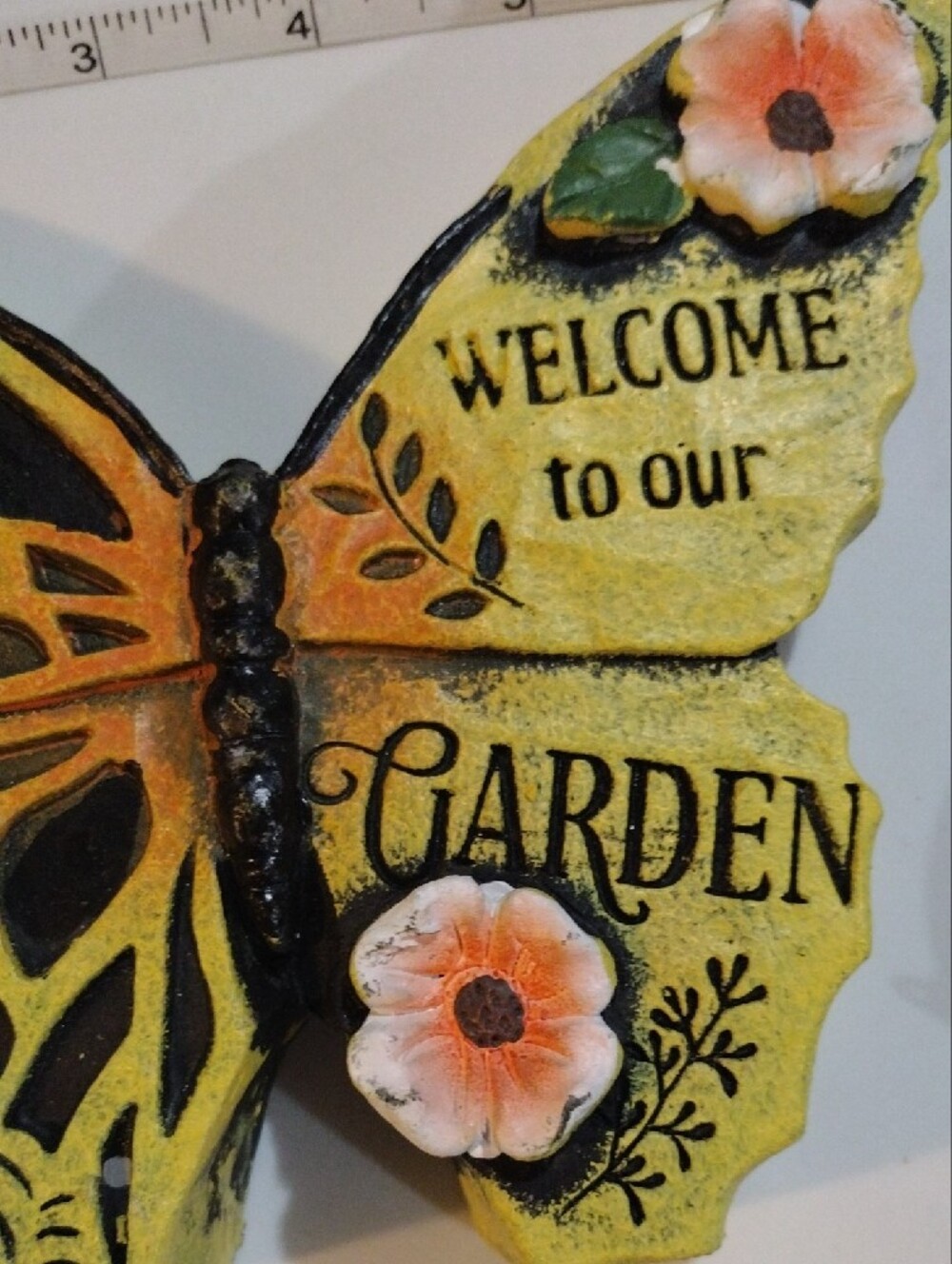 Welcome to Our Garden Yellow Butterfly Garden Decor - Picture 4 of 6